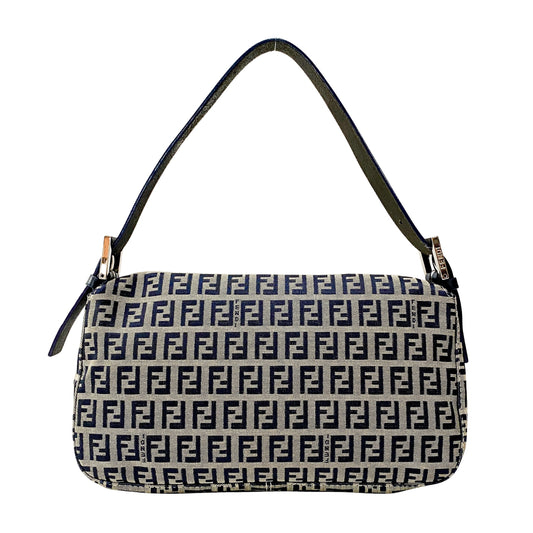 Zucchino Baguette Grey Coated Canvas Shoulder Bag