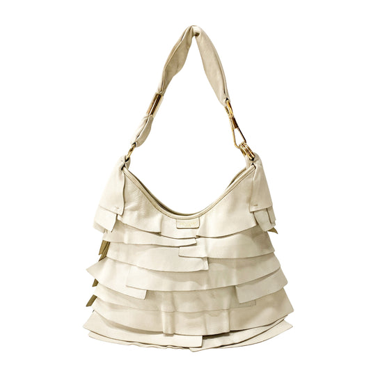 Saint-Tropez White Leather Shoulder Bag