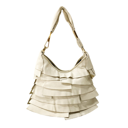 Saint-Tropez White Leather Shoulder Bag