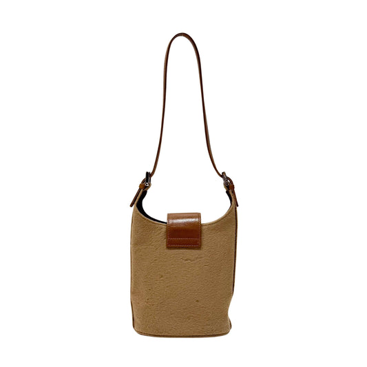Beige Cashmere Hobo Shoulder Bag
