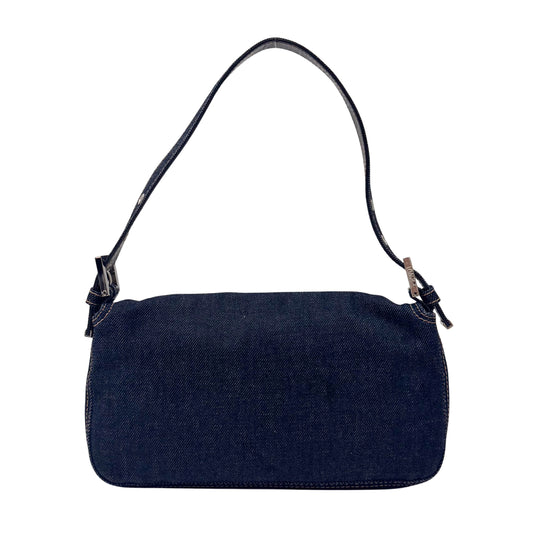 Baguette Denim Shoulder Bag