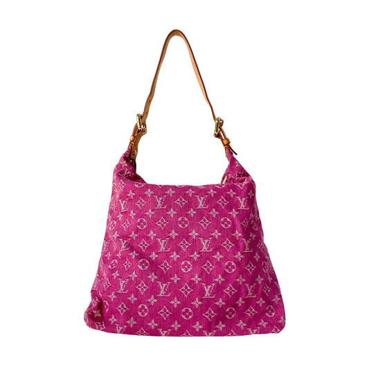 Monogram GM Pink Denim Baggy Shoulder Bag