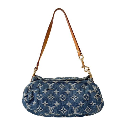 Mini Pleaty Blue Denim Bag