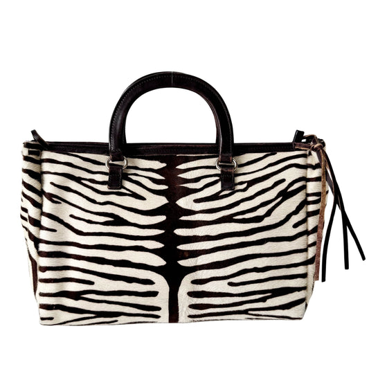 Pony Hair Zebra Print Totes