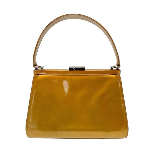Golden Coated Canvas Shoulder Bag