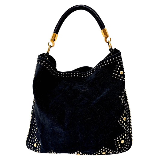 Vintage Studs Black Shoulder Bag