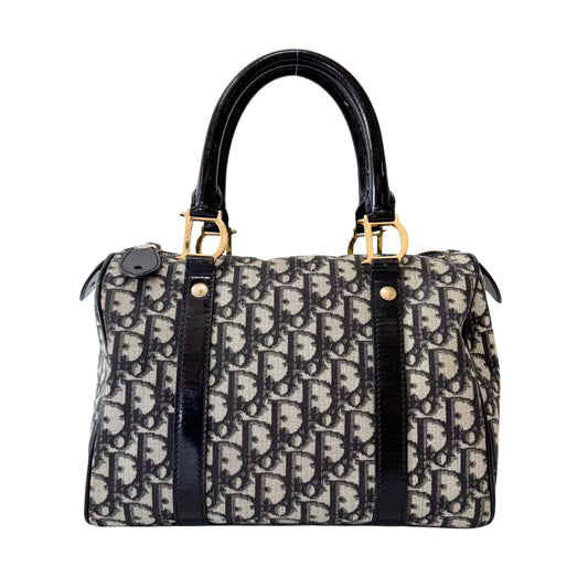 Navy Trotter Mini Boston Handbag