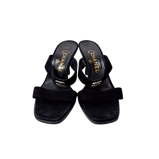 Vintage Size 36 1/2 Black Suede High Heels