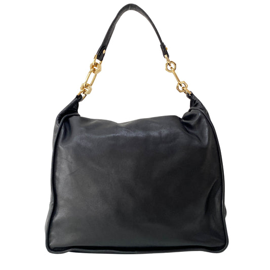 Black Nappa Leather Anagram Shoulder Bag