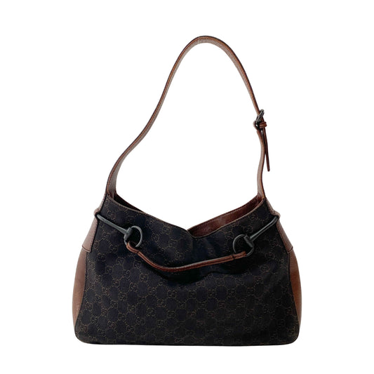 Horsebit Hobo GG Cotton Canvas Shoulder Bag