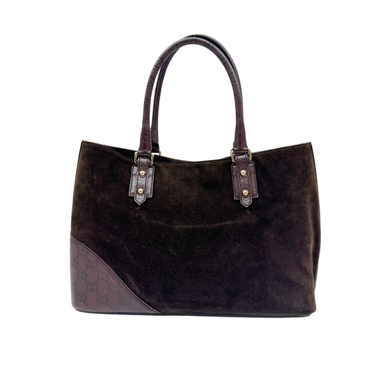 Horsebit Brown Suede Tote Bag