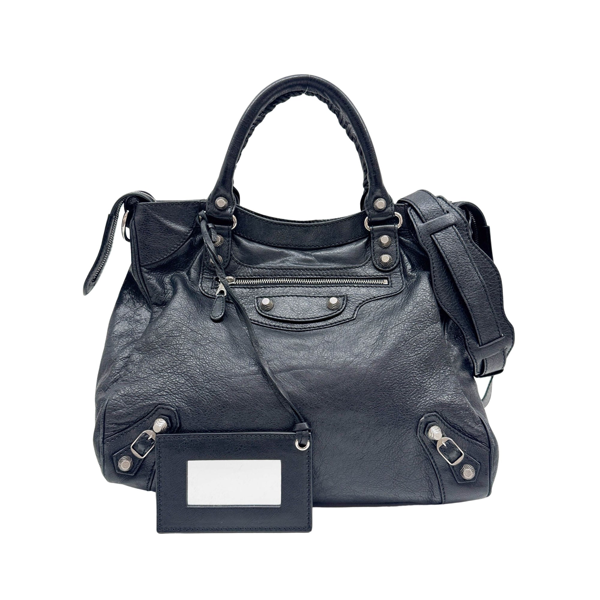 Giant 12 Velo Black Leather Two Way Bag