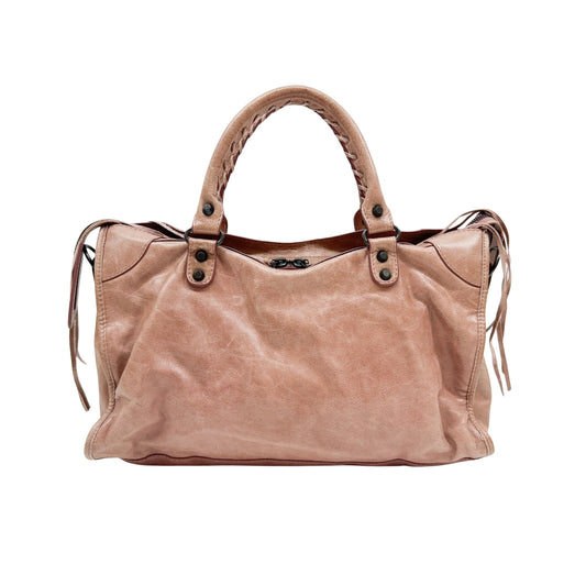 The City Oldrose Pink Leather Two Way Bag