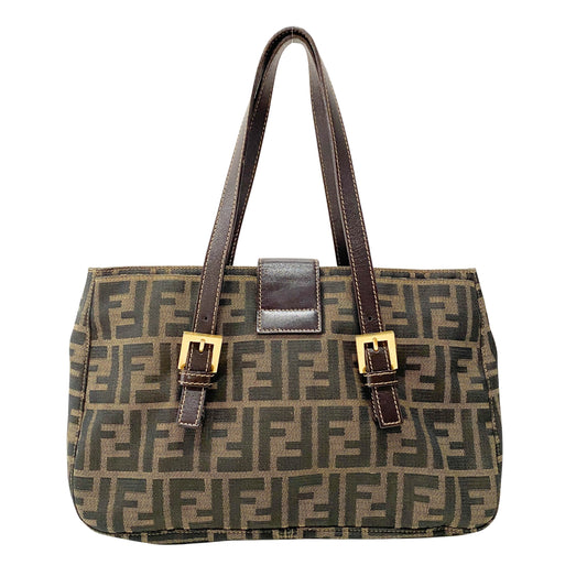 Zucca Brown Canvas Shoulder Bag