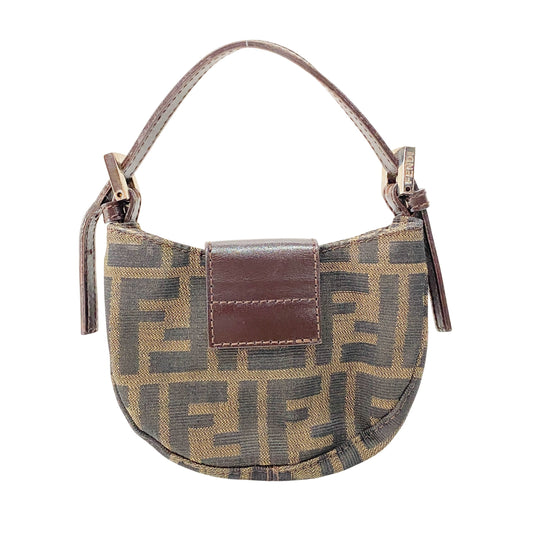 Mini Zucca Croissant Brown Canvas Handbag