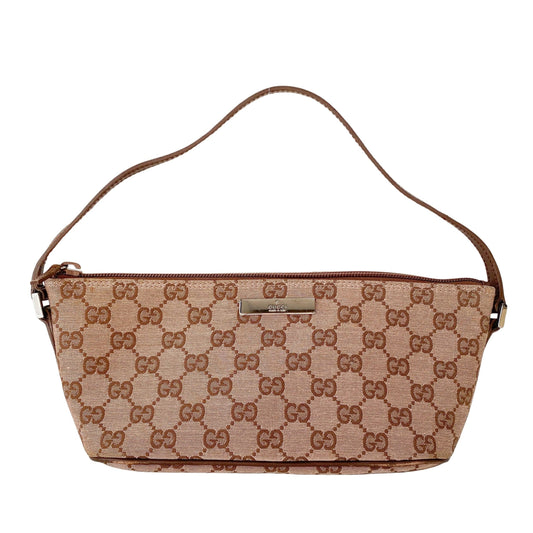 Boat Brown GG Canvas Pouch Accessory Shoulder Bag