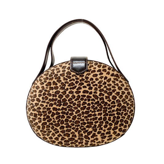 Suede Leopard Print Handbag