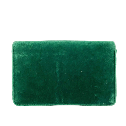 Green Velvet Rhinestones G Buckle