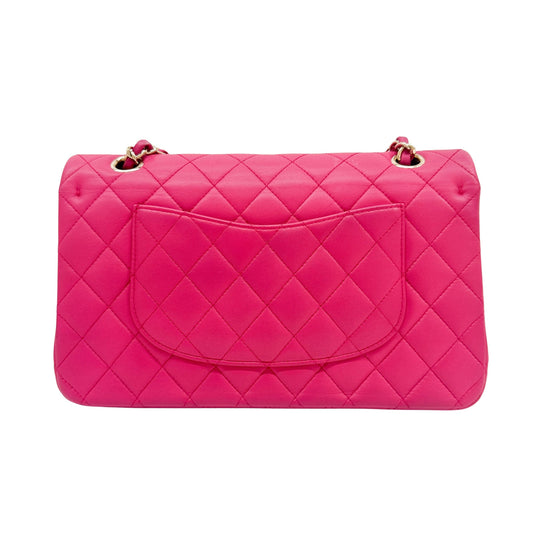 Classic Double Flap Matelasse Pink Leather Shoulder Bag
