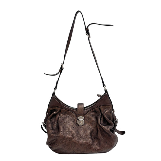 Dark Metallic Brown Mahina Crossbody Hobo Bag