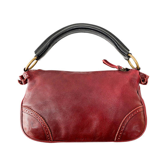 Leather Red Shoulder Bag