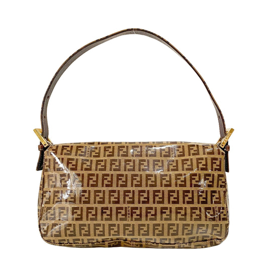 Zucchino Brown Coated Canvas Shoulder Bag