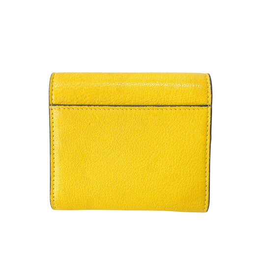 Saddle Mini Yellow Leather Wallet