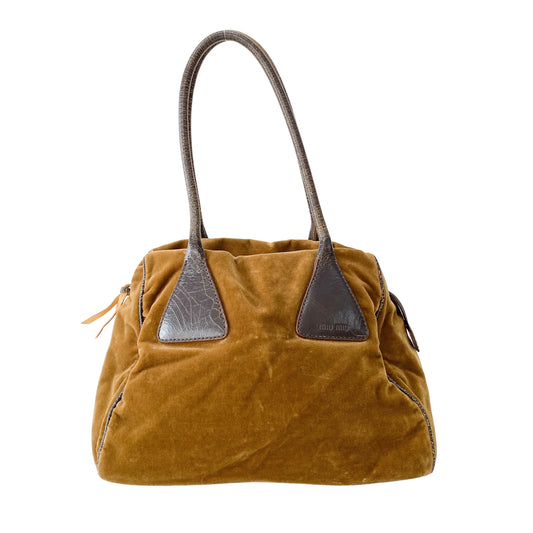 Archive Brown Velvet Shoulder Bag