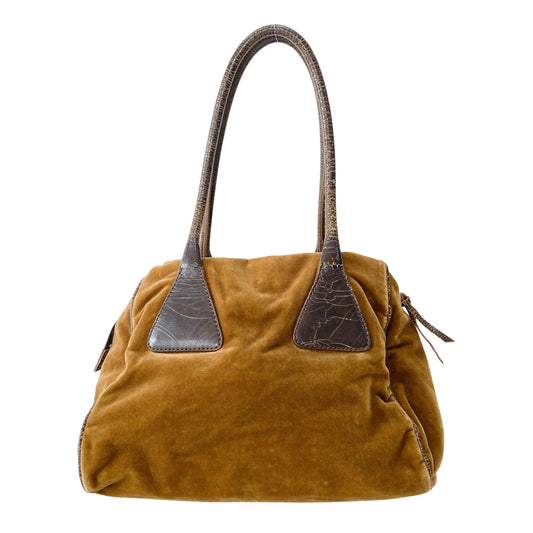 Archive Brown Velvet Shoulder Bag