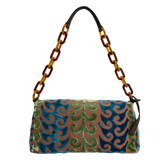 Horizontal Velvet Chain Bag
