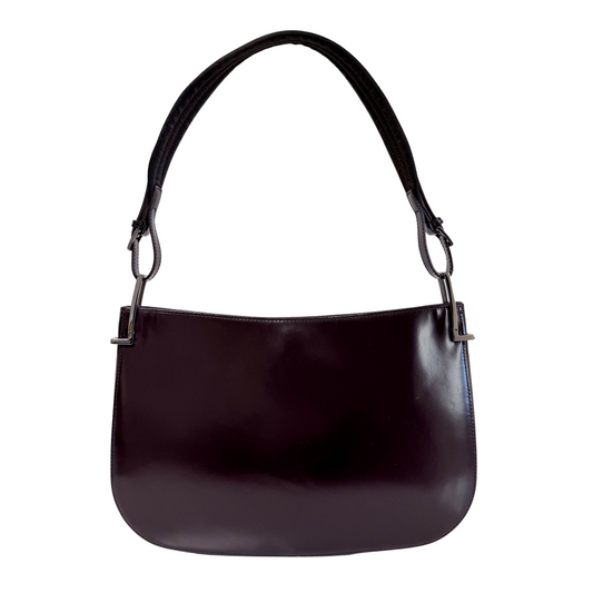 Brown Patent Leather Shoulder Bag