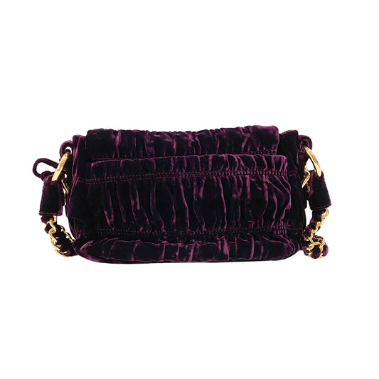 Sera Purple Velvet Shoulder Bag
