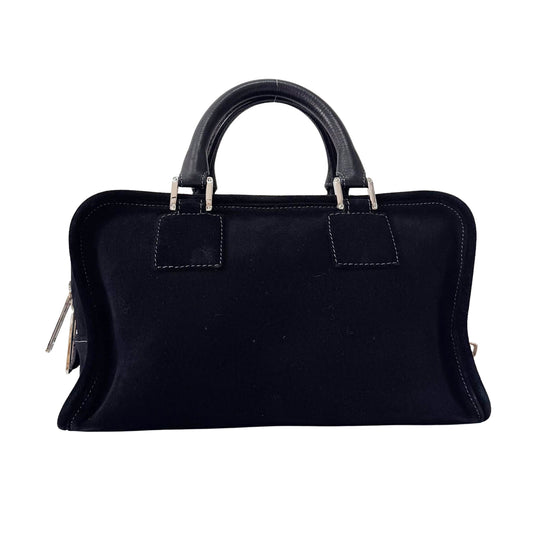 Amazona Black Suede & Beads Handbag