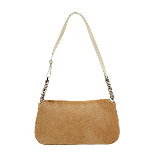 Malice Pearl Tan Pony Hair Shoulder Bag