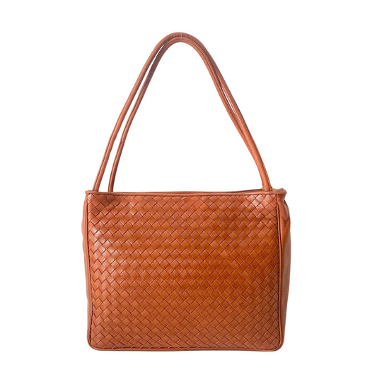 Intrecciato Brown Leather Tote