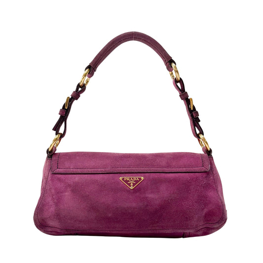 Purple Suede Shoulder Bag