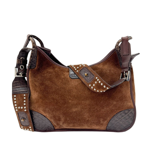 Brown Suede Crossbody