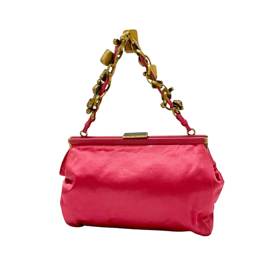 Small Pink Satin Accessory Pouch Handbag