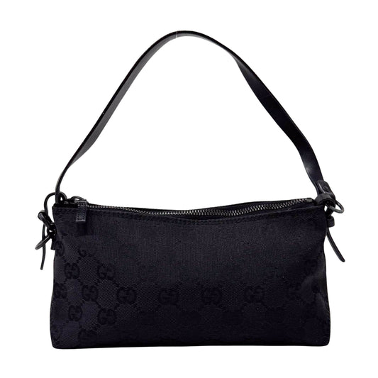 Black GG Canvas Accessory Pouch Shoulder Bag