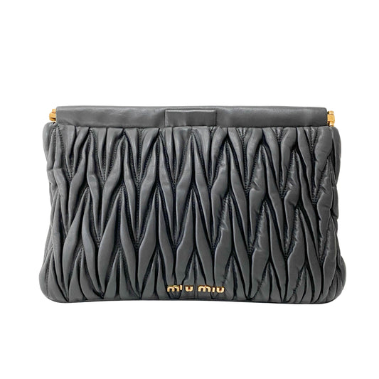 Black Leather Clutch Bag
