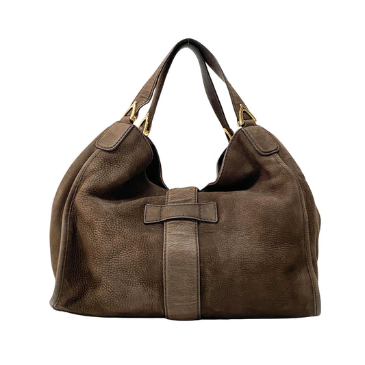 Stirrup Brown Leather Hand Bag
