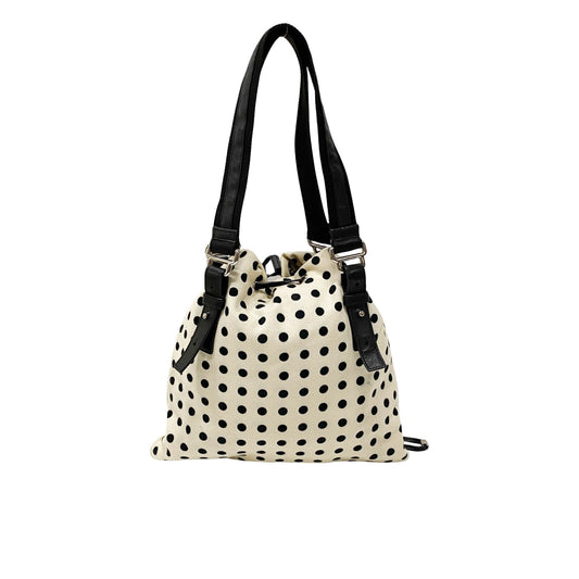 Vintage White Polka Dot Cloth Hand Bag