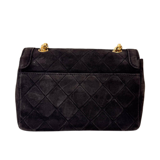 Matelasse Brown Suede Chain Strap Bag