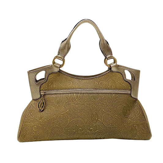 Marcello Golden Calfskin Leather Handbag
