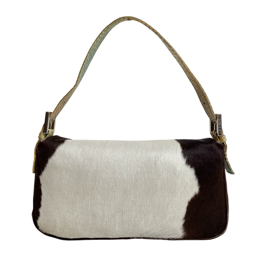 Baguette Pony Hair Cowhide Print Shoulder Bag