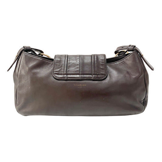 YSL Vintage Brown Leather Chain Shoulder Bag