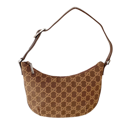 Brown GG Canvas Hobo Shoulder Bag