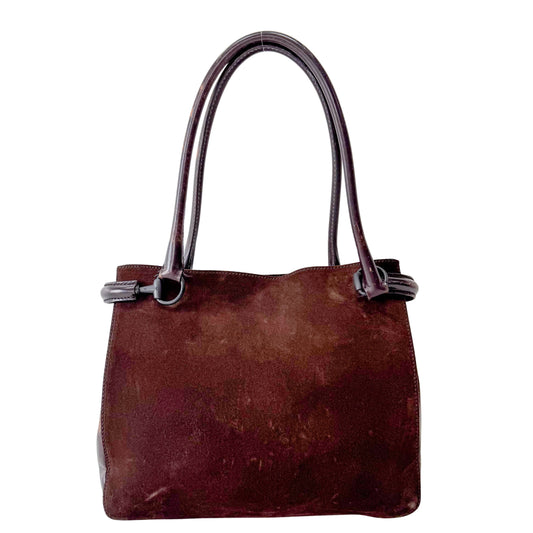Brown Suede Tote Bag