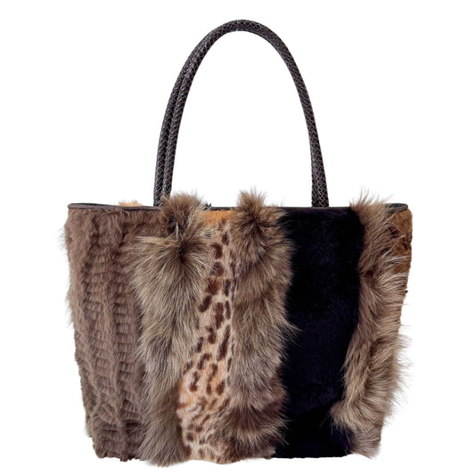 Leopard Print Fur Tote Bag