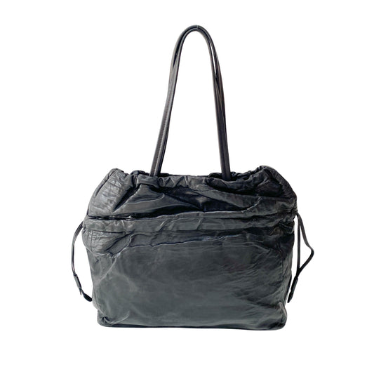 Black Leather Tote Bag